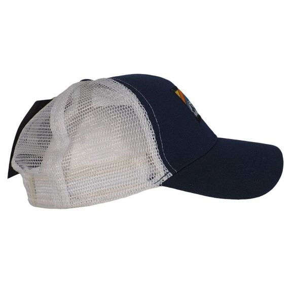 Avalanche Mountain Outdoor Trucker Style Snapback Hat Navy / White OS - Picture 4 of 7